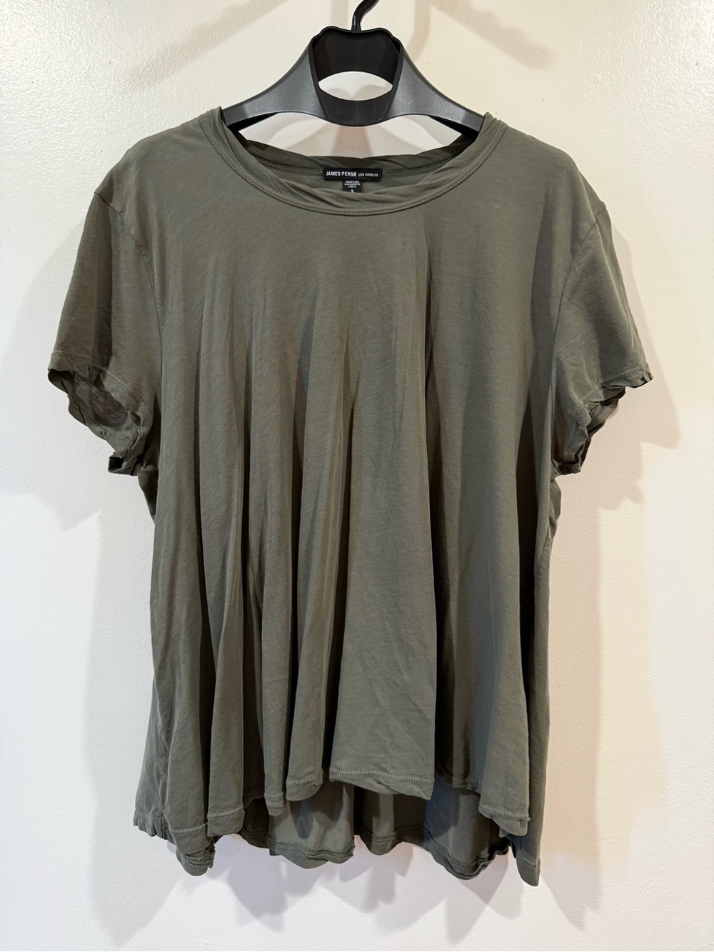 James Perse Olive Green Flowy Short Sleeve Top